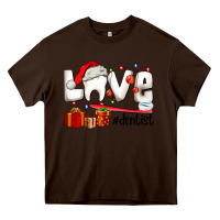 Chocolate Brown Christmas love  dentist Heavy Core Tee - AdoDesignShop