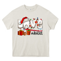 Cream Christmas love  dentist Heavy Core Tee - AdoDesignShop