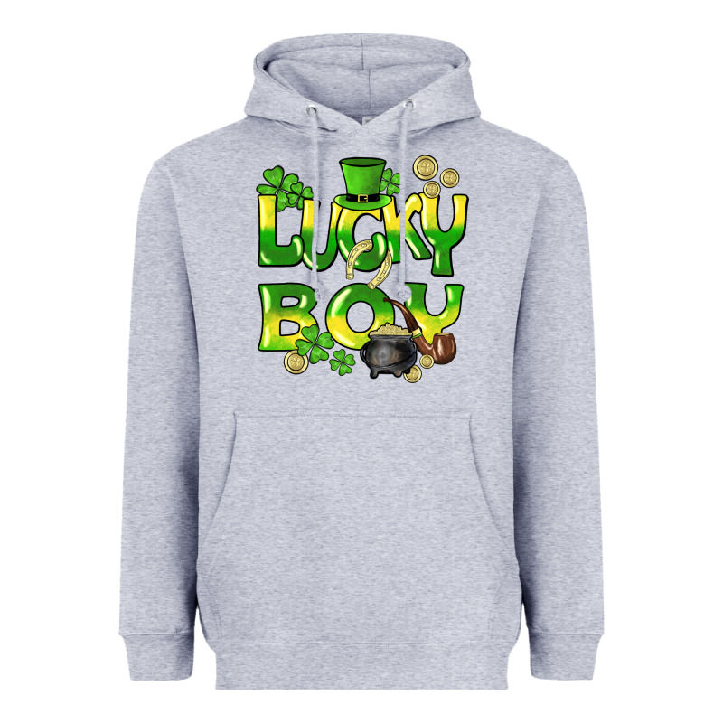 Lucky Boy St. Patrick's Day Heavyweight Hoodie by HowdyJamesFarm | Teevron