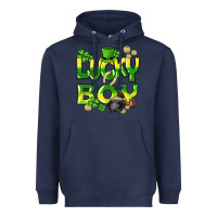 Navy Lucky Boy St. Patrick's Day Heavyweight Hoodie - HowdyJamesFarm