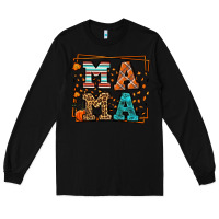 Black Fall Autumn Leopard Mama Long Sleeve Tee - LillyAllenDesigns