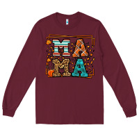 Burgundy Fall Autumn Leopard Mama Long Sleeve Tee - LillyAllenDesigns