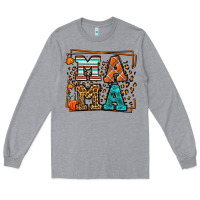 Heather Grey Fall Autumn Leopard Mama Long Sleeve Tee - LillyAllenDesigns