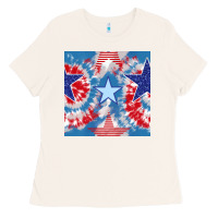 Bone patriotic tie dye stars Ladies Tee - BundleAndBundleShop