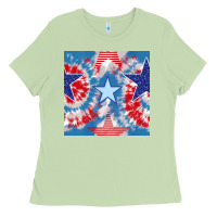 Matcha patriotic tie dye stars Ladies Tee - BundleAndBundleShop