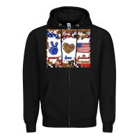 Black peace love america Zipper Hoodie - TumblerDesignByShophia