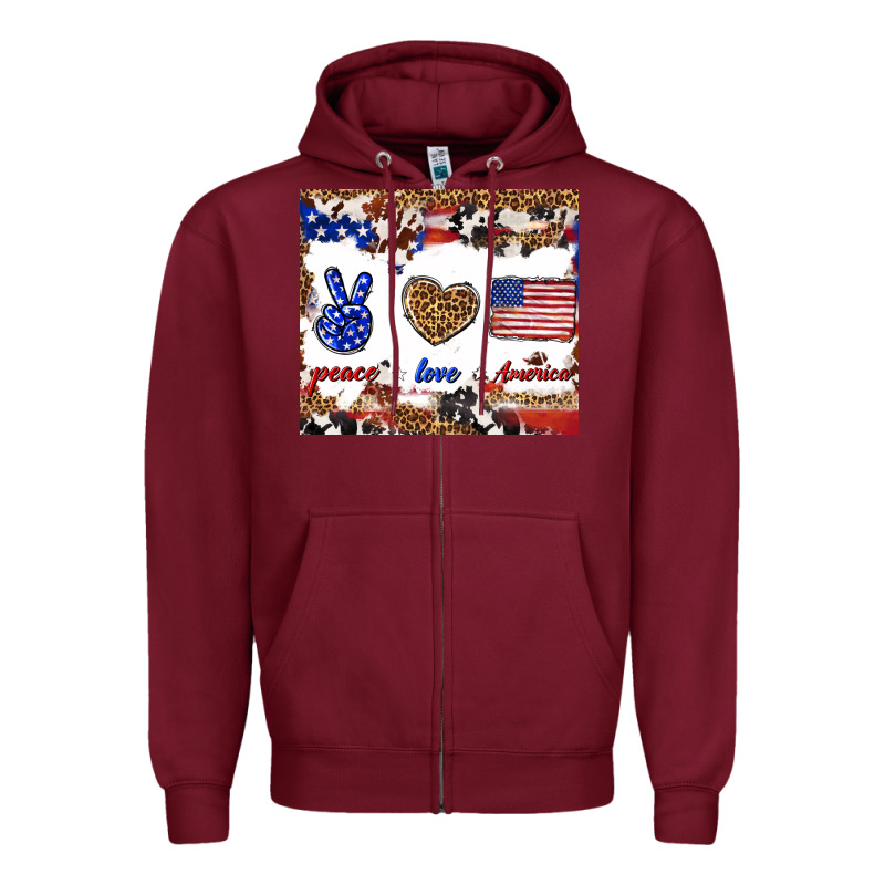 Peace Love America Zipper Hoodie by TumblerDesignByShophia | Teevron