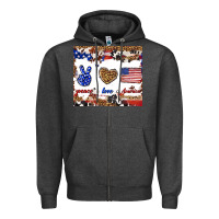 Charcoal Heather peace love america Zipper Hoodie - TumblerDesignByShophia