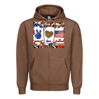 Chestnut peace love america Zipper Hoodie - TumblerDesignByShophia