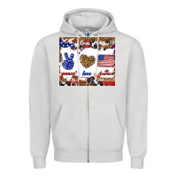 Dove Grey peace love america Zipper Hoodie - TumblerDesignByShophia