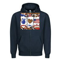 Navy peace love america Zipper Hoodie - TumblerDesignByShophia