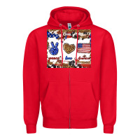 Red peace love america Zipper Hoodie - TumblerDesignByShophia