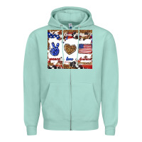 Seafoam peace love america Zipper Hoodie - TumblerDesignByShophia