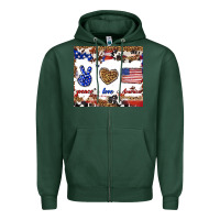 Sports Green peace love america Zipper Hoodie - TumblerDesignByShophia