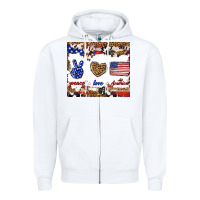 White peace love america Zipper Hoodie - TumblerDesignByShophia