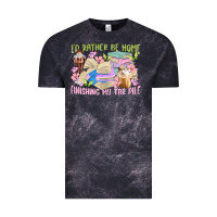 Cloud Black id rather be home finishing my tbr pile Vintage Tee - MaliasSmallBusiness