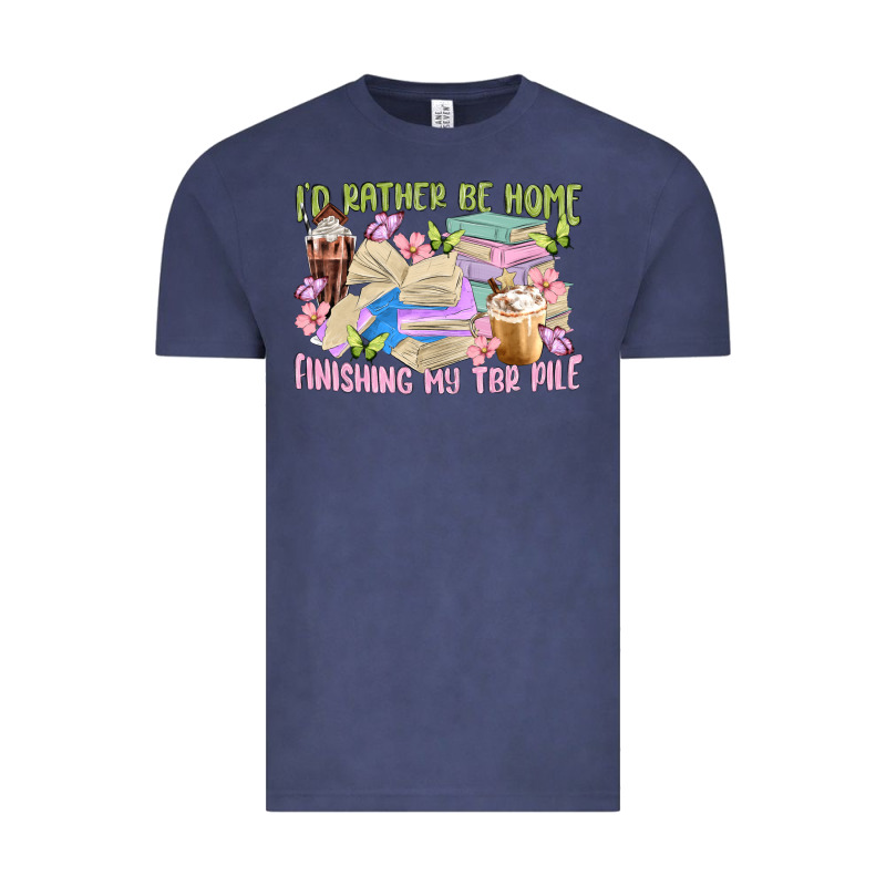 Id Rather Be Home Finishing My Tbr Pile Vintage Tee by MaliasSmallBusiness | Teevron