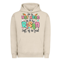 Pigment French Oak easter he is not here for he has risen just as he Urban Hoodie - LillyAllenDesigns