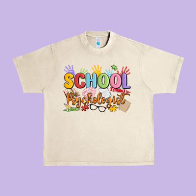 School Psychologist Urban Heavy Tee Designed By Maliassmallbusiness
