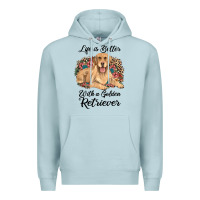 Blue Mist life is better with a golden retriever Premium Hoodie - JahusDesignShop