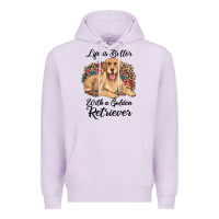 Lilac life is better with a golden retriever Premium Hoodie - JahusDesignShop