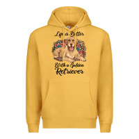 Mustard life is better with a golden retriever Premium Hoodie - JahusDesignShop