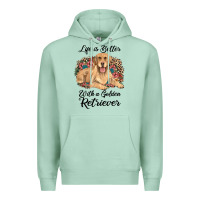 Seafoam life is better with a golden retriever Premium Hoodie - JahusDesignShop