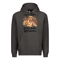 Smoke life is better with a golden retriever Premium Hoodie - JahusDesignShop