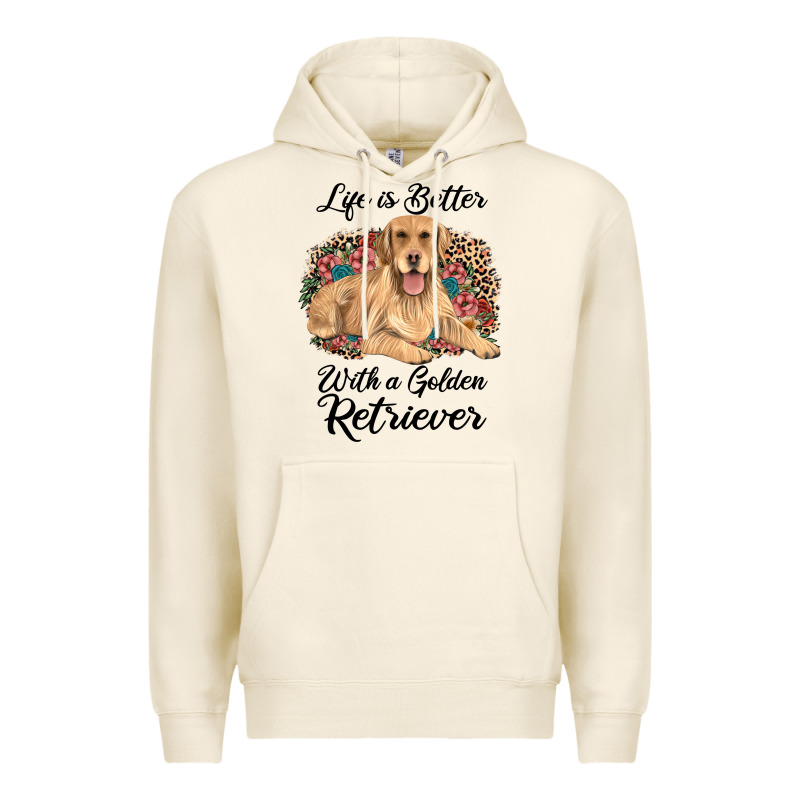 Life Is Better With A Golden Retriever Premium Hoodie by JahusDesignShop | Teevron