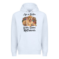 White life is better with a golden retriever Premium Hoodie - JahusDesignShop