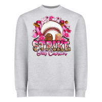 Heather Grey strike out cancer baseball Heavyweight Sweatshirt - Artiststas