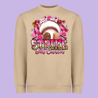 Strike Out Cancer Baseball Heavyweight Sweatshirt Designed By Artiststas