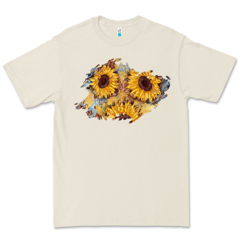 Sunflower Glitter Leather Patch Premium Tee by AdoDesignShop | Teevron