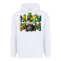 White lucky mom St. Patrick's Heavyweight Hoodie - HowdyJamesFarm