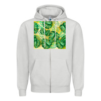 Dove Grey monstera leaf Zipper Hoodie - TumblerDesignByShophia