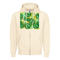 Sandshell monstera leaf Zipper Hoodie - TumblerDesignByShophia