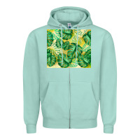 Seafoam monstera leaf Zipper Hoodie - TumblerDesignByShophia