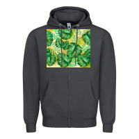 Smoke monstera leaf Zipper Hoodie - TumblerDesignByShophia