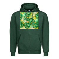Sports Green monstera leaf Zipper Hoodie - TumblerDesignByShophia