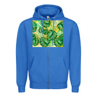 True Royal monstera leaf Zipper Hoodie - TumblerDesignByShophia