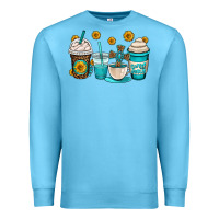 Ocean Blue jesus coffee cups Premium Sweatshirt - OliviaCreatesArt