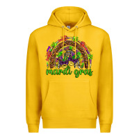 Lemon Mardi Gras rainbow and masks Premium Hoodie - HowdyJamesFarm