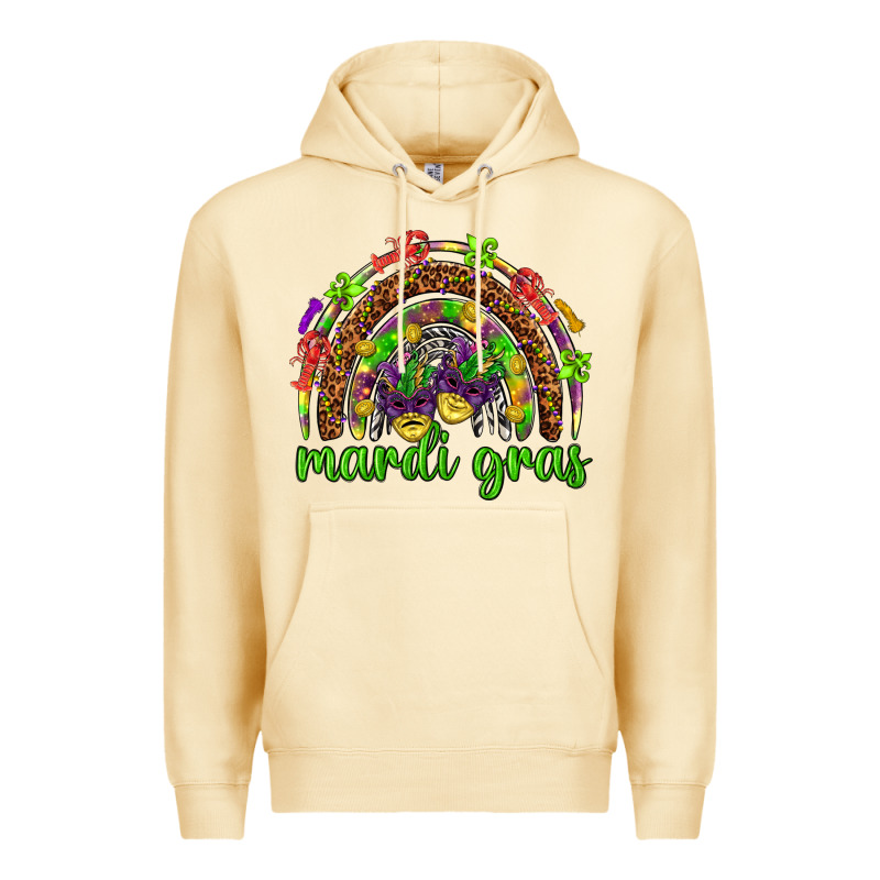 Mardi Gras Rainbow And Masks Premium Hoodie by HowdyJamesFarm | Teevron