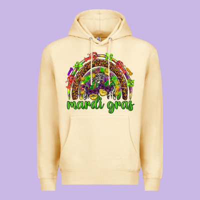 Mardi Gras Rainbow And Masks Premium Hoodie Designed By Howdyjamesfarm