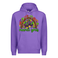Purple Mardi Gras rainbow and masks Premium Hoodie - HowdyJamesFarm