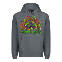 Rock Mardi Gras rainbow and masks Premium Hoodie - HowdyJamesFarm