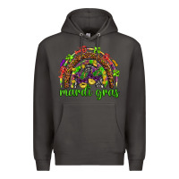 Smoke Mardi Gras rainbow and masks Premium Hoodie - HowdyJamesFarm