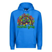 True Royal Mardi Gras rainbow and masks Premium Hoodie - HowdyJamesFarm