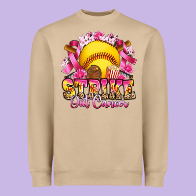 Strike Out Cancer Softball Heavyweight Sweatshirt Designed By Artiststas