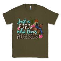 Army Green just a girl who loves horses Classic Tee - MaliasSmallBusiness